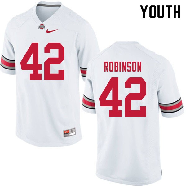 Ohio State Buckeyes #42 Bradley Robinson Youth College Jersey White OSU57960